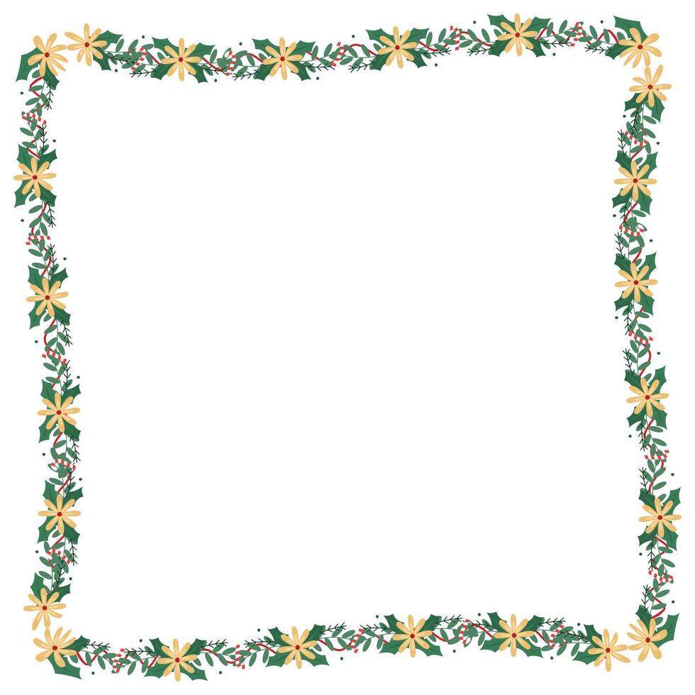 Frame template for christmas season celebration christmas wreath concept vector