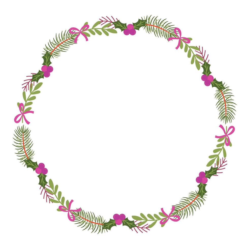 Frame template for christmas season celebration christmas wreath concept vector