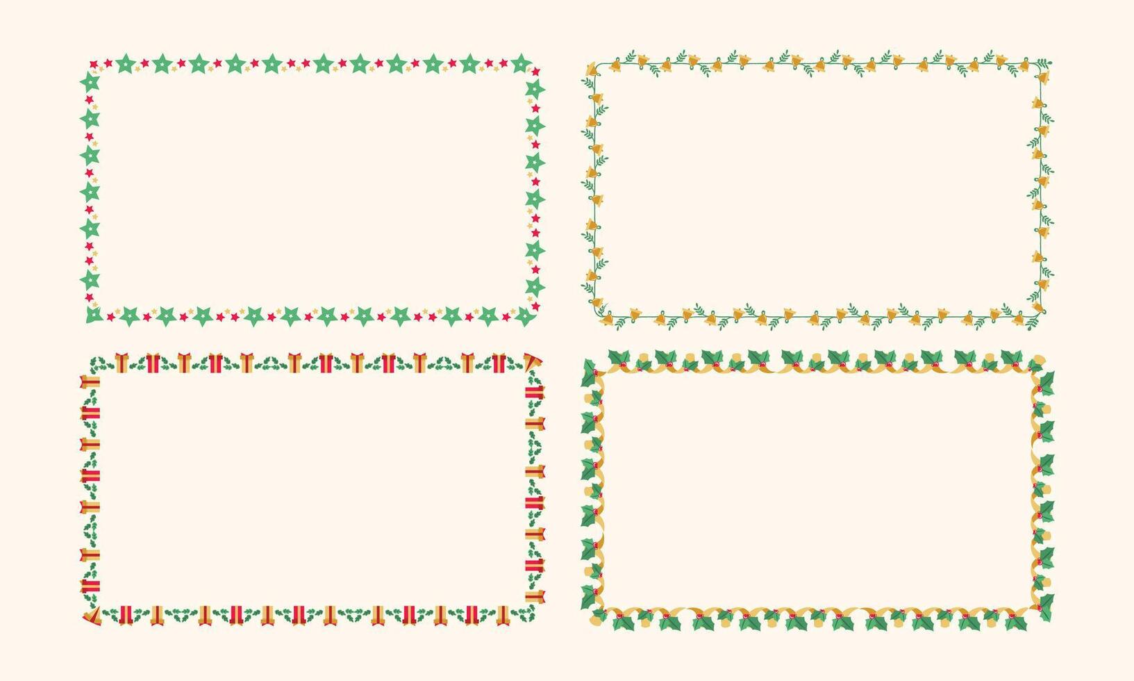 Frames collection for christmas season celebration, christmas wreath concept vector