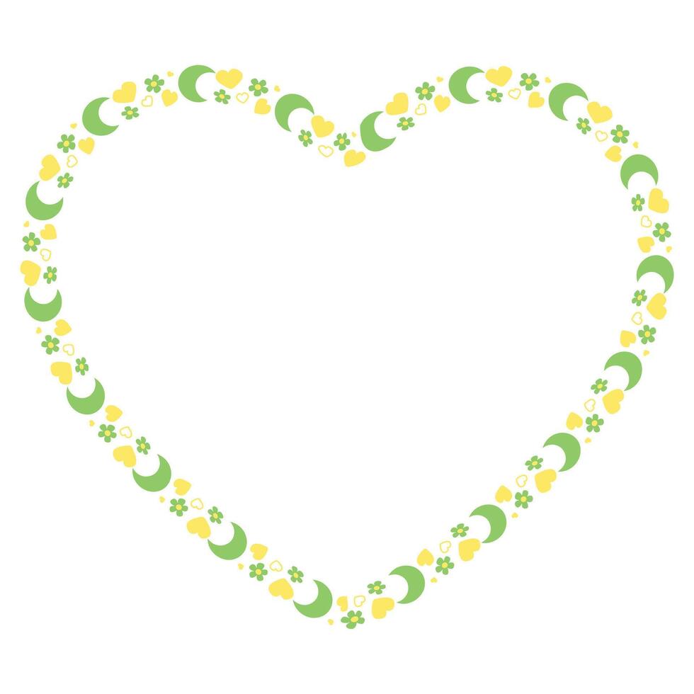 Hand drawn flat design hearts border and frame vector