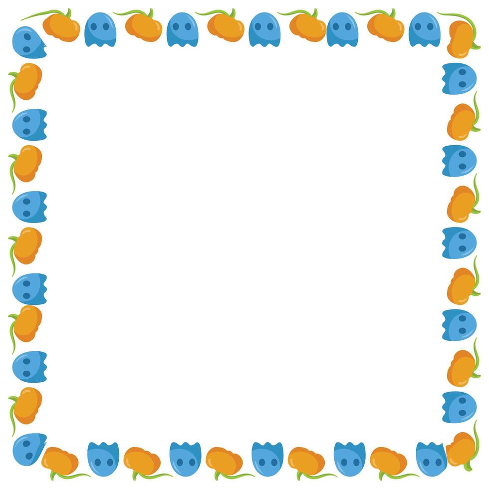 Hand drawn halloween frame template design vector