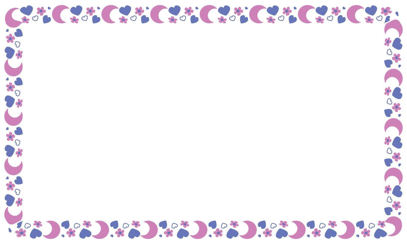 Hand drawn flat design hearts border and frame vector