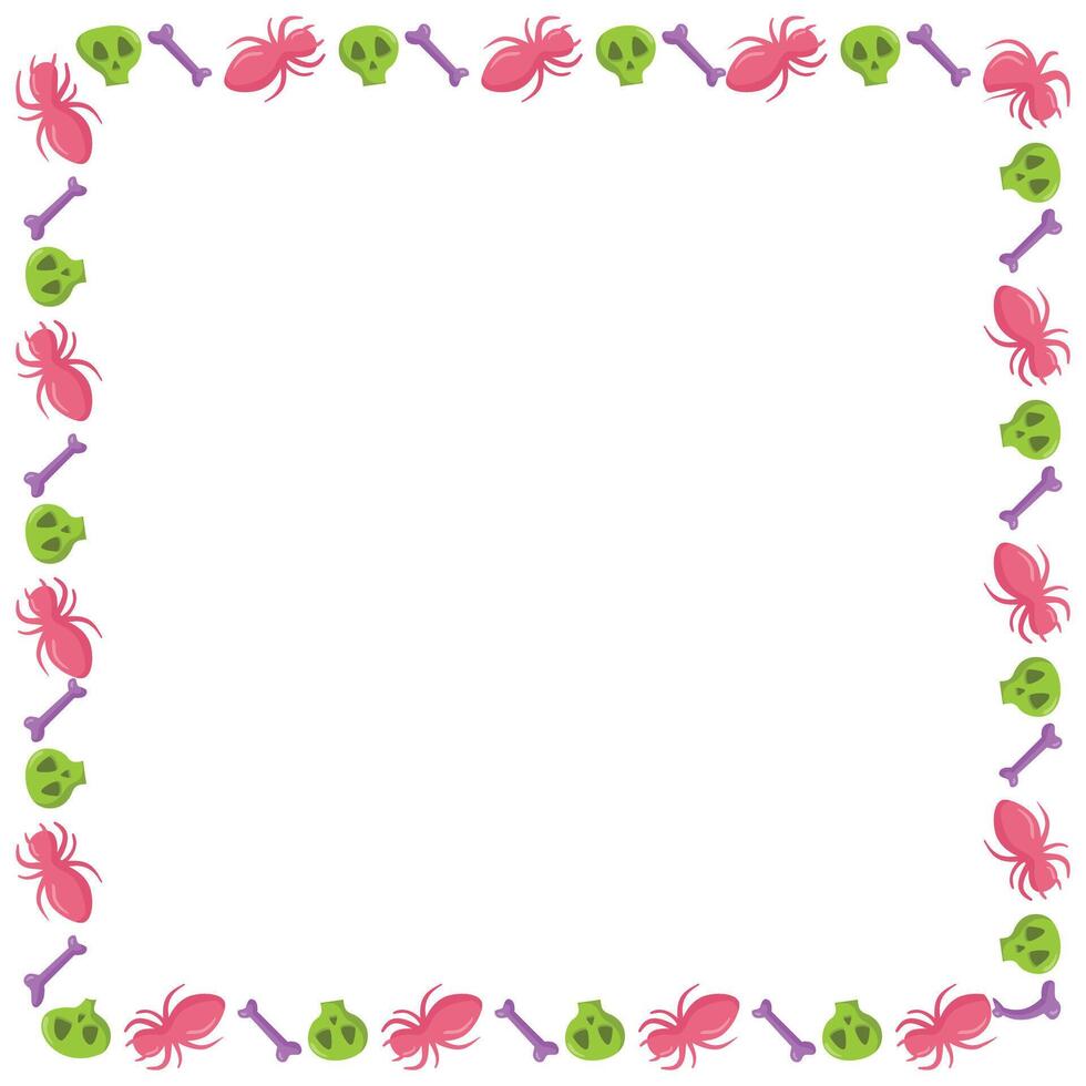 Hand drawn halloween frame template design vector