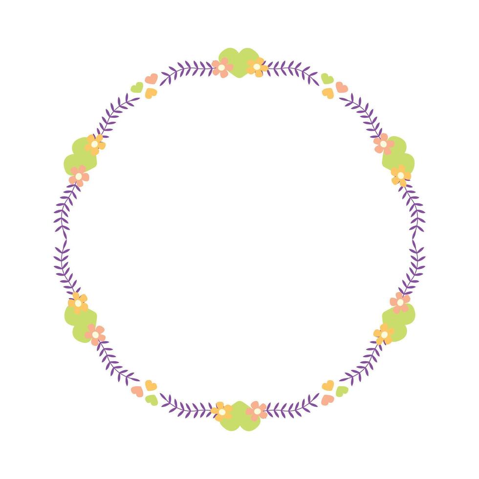 Hand drawn flat design hearts border and frame vector