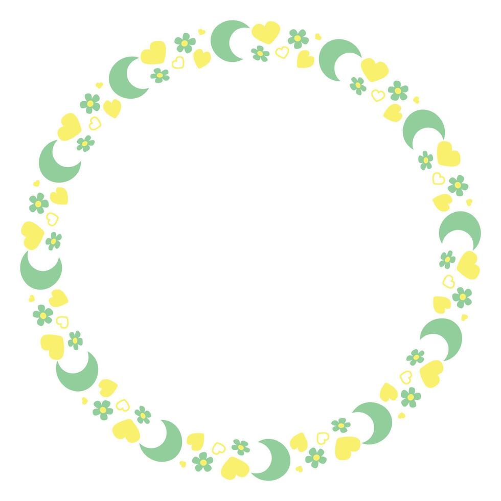 Hand drawn flat design hearts border and frame vector