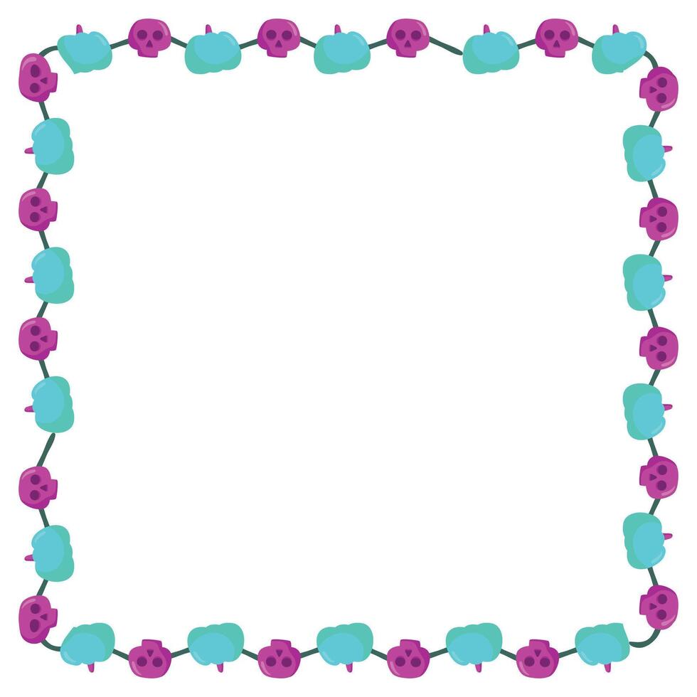 Hand drawn halloween frame template design vector