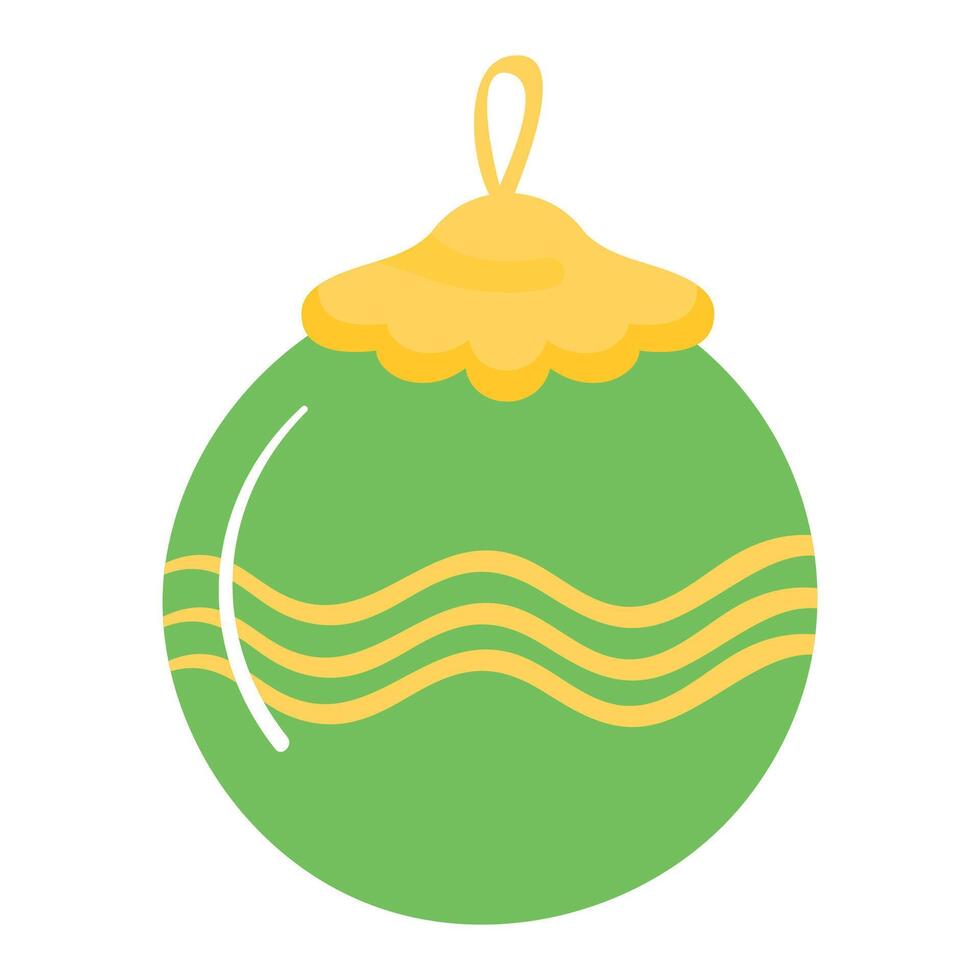 Hand drawn flat christmas ball ornament on the white vector