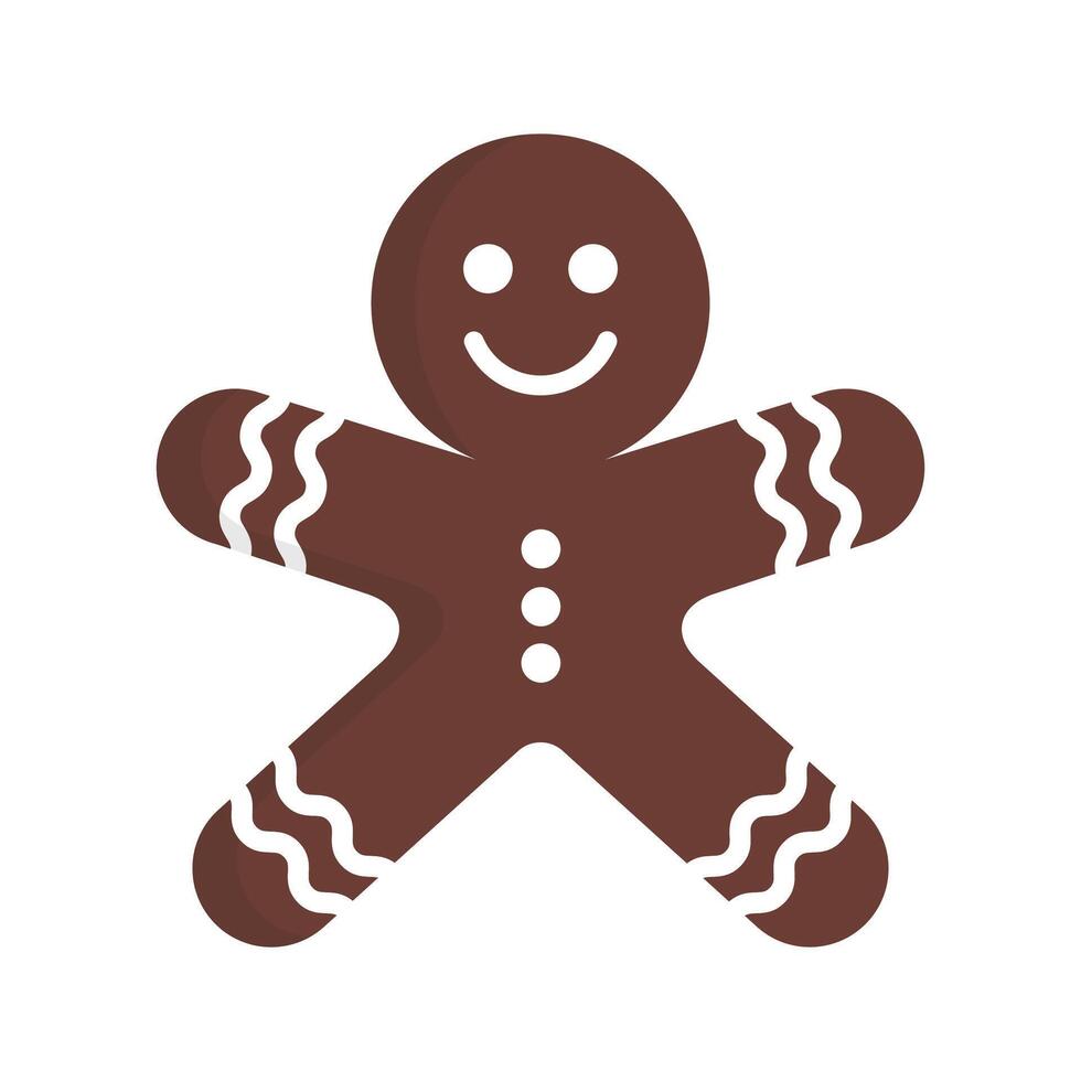 Flat design gingerbread man cookie on white vector