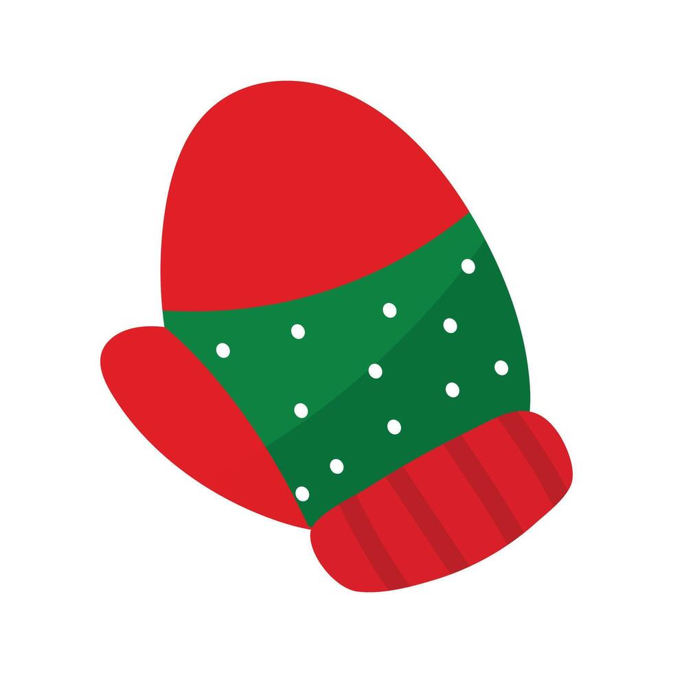 Flat Winter Mittens Element Christmas Event Illustration vector