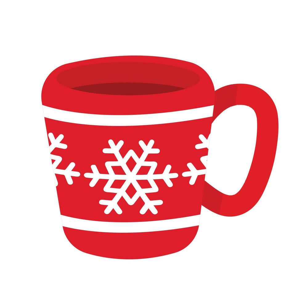 Flat christmas hot chocolate illustration vector