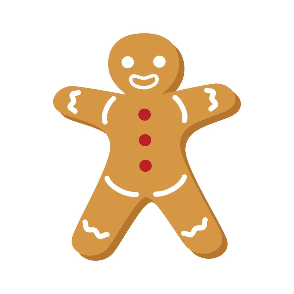 Gingerbread man cookie with sugar frosting illustration vector