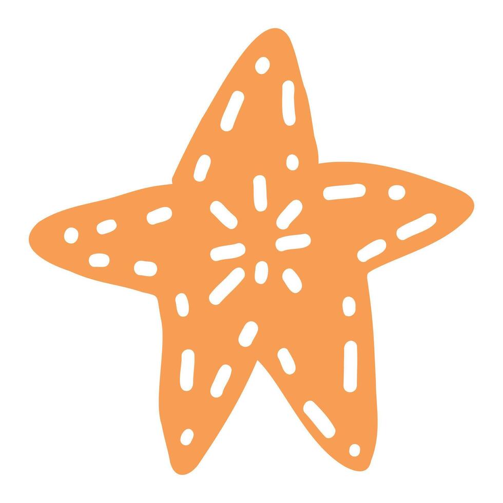 Hand drawn cartoon starfish illustration vector