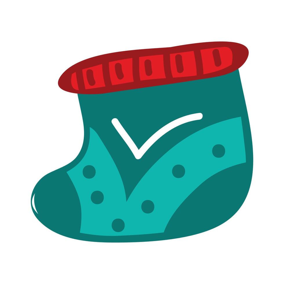 Christmas sock decoration icon illustration design on white vector