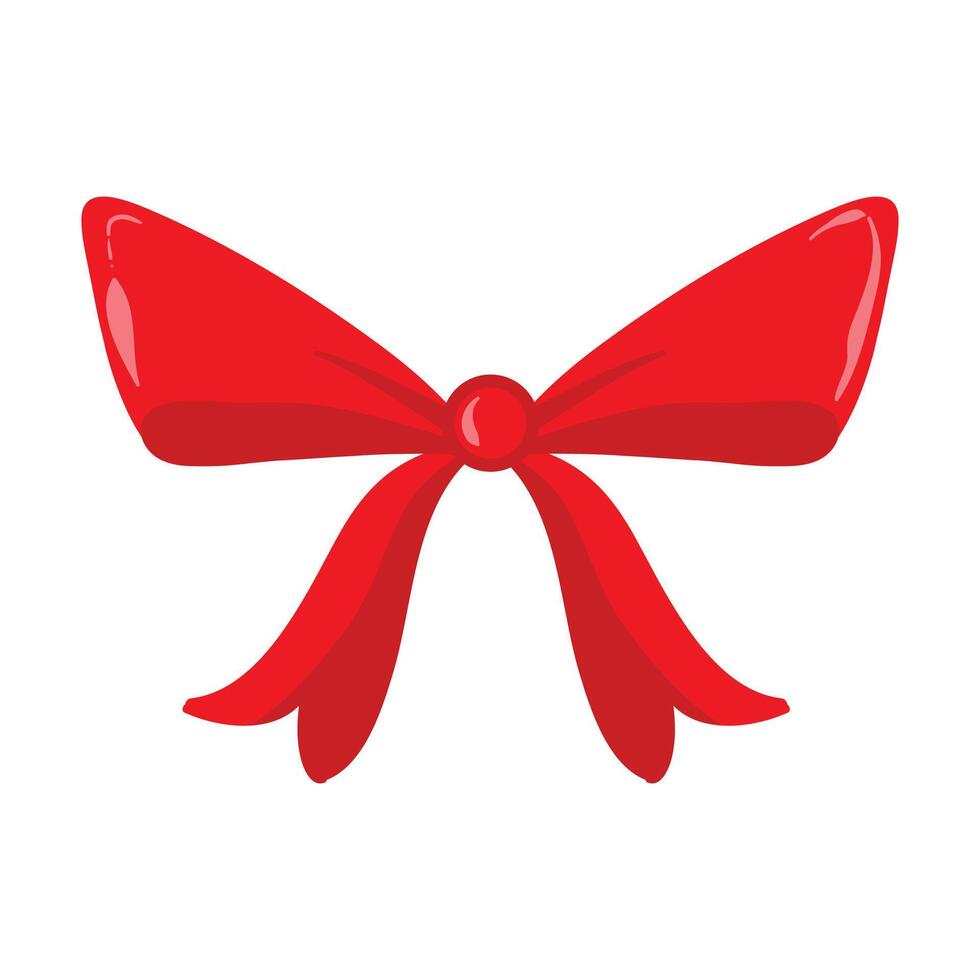 Gift ribbon bow knot bow present on white vector