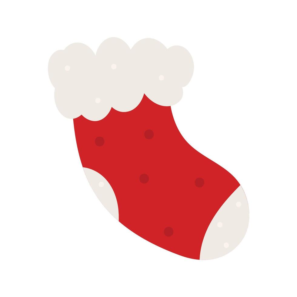 Christmas sock decoration icon illustration design vector