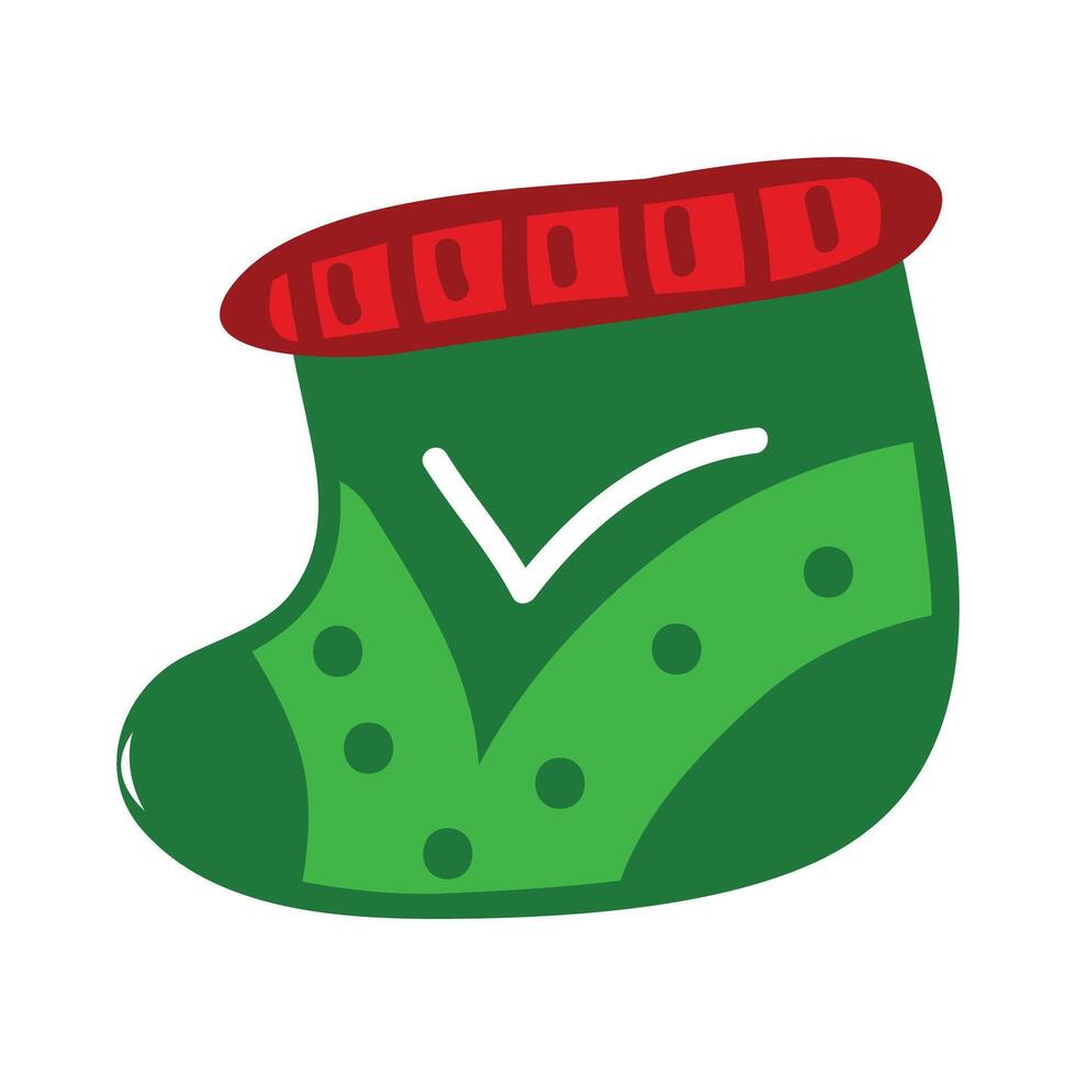 Christmas sock decoration icon illustration design on white background vector