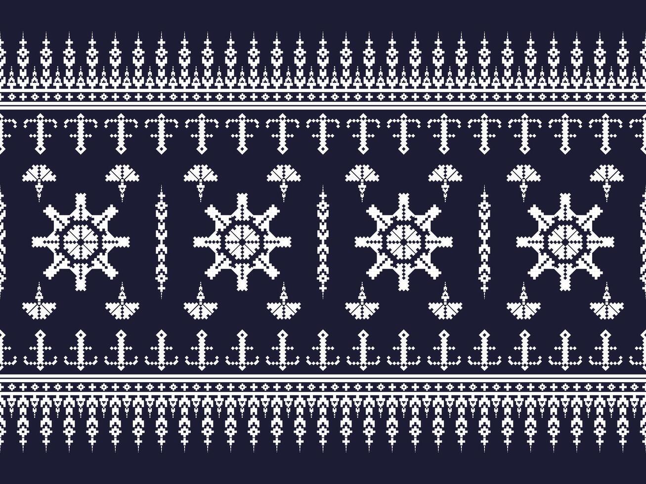 Geometric ethnic ikat pattern traditional Design for background, carpet, wallpaper, clothing, wrapping, Batik, fabric, sarong. embroidery style. vector