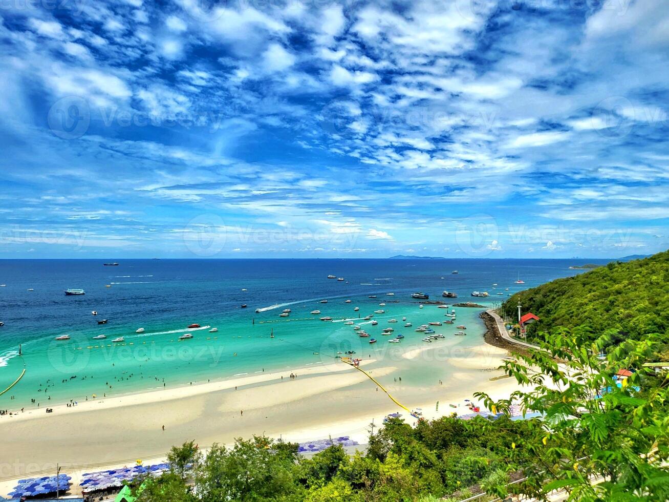 Tawaen Beach Viewpoint Koh Larn Island Thailand Travel Souvenir Poster Wall Art Wallpaper Background photo