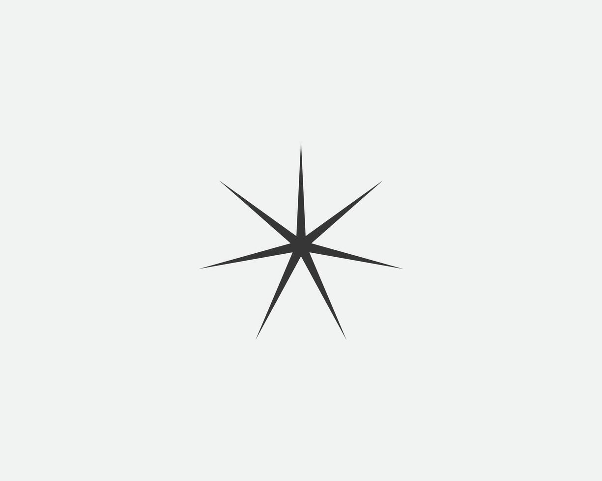 Star icon, shape. Abstract design spark sign. Black and white silhouette vector