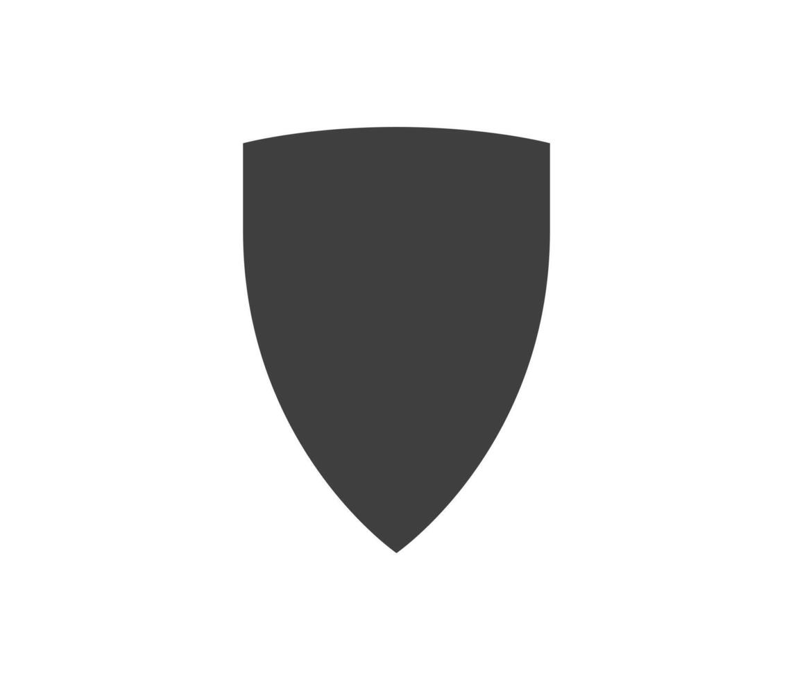 Shield black and white logo. Guarantee, insignia and guard symbol. Security icon vector