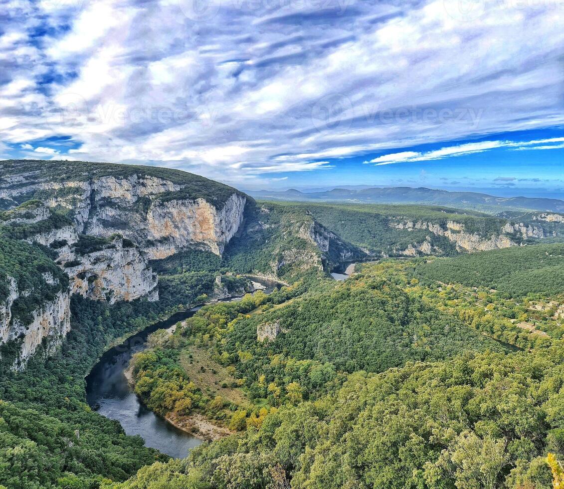 Gorges de l'Ardeche Saint Martin d'Ardeche France Travel Landmark Souvenir Poster Background photo