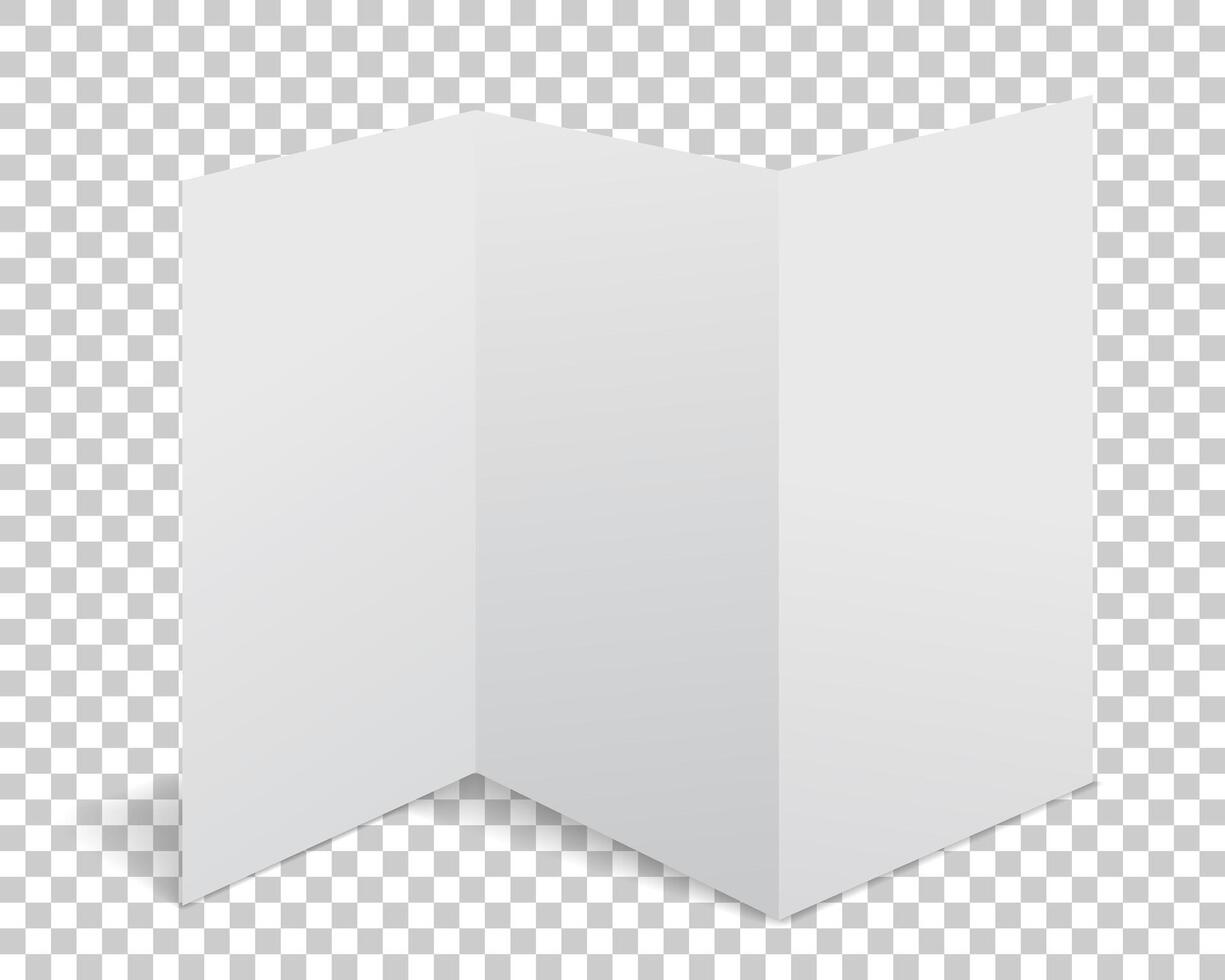 paper flyer with realistic shadow. White blank page isolated on background. Mock up template. vector