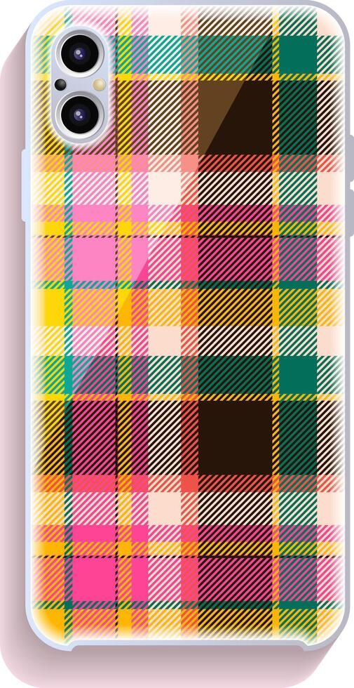 Smartphone cover design mockup. Template geometric pattern for mobile phone back part. Flat design. vector