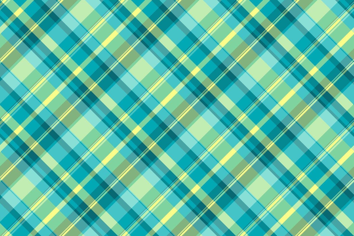 Frame check textile fabric, open seamless plaid. Clothing background tartan texture pattern in cyan and teal colors. vector