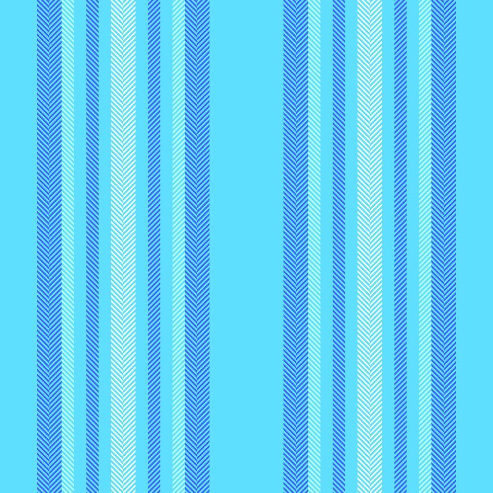 Geometric lines seamless, children textile stripe pattern. 40s background fabric vertical texture in cyan and blue colors. vector