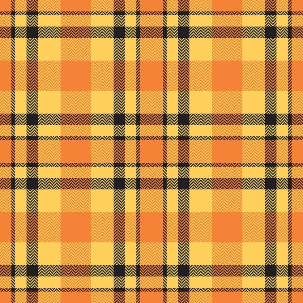 Plaid seamless pattern in orange. Check fabric texture. textile print. vector