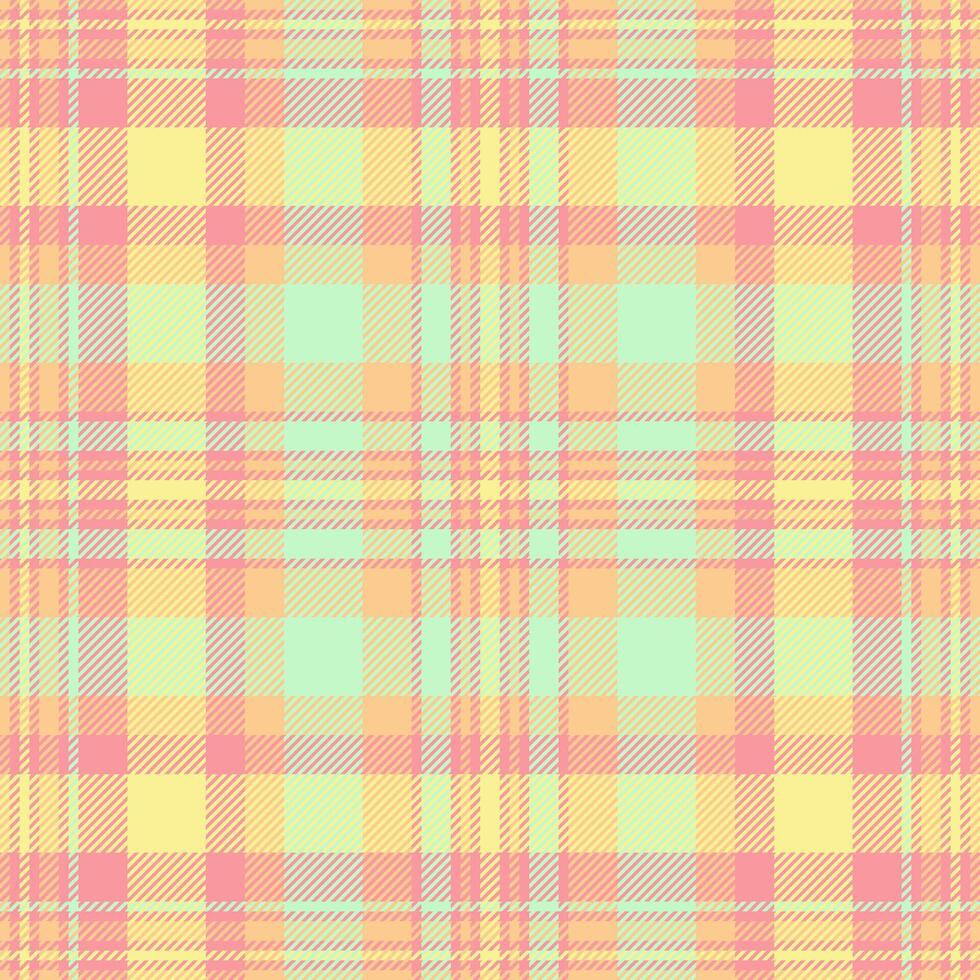 Canvas seamless textile, wallpaper pattern background texture. Sixties fabric check tartan plaid in red and orange colors. vector
