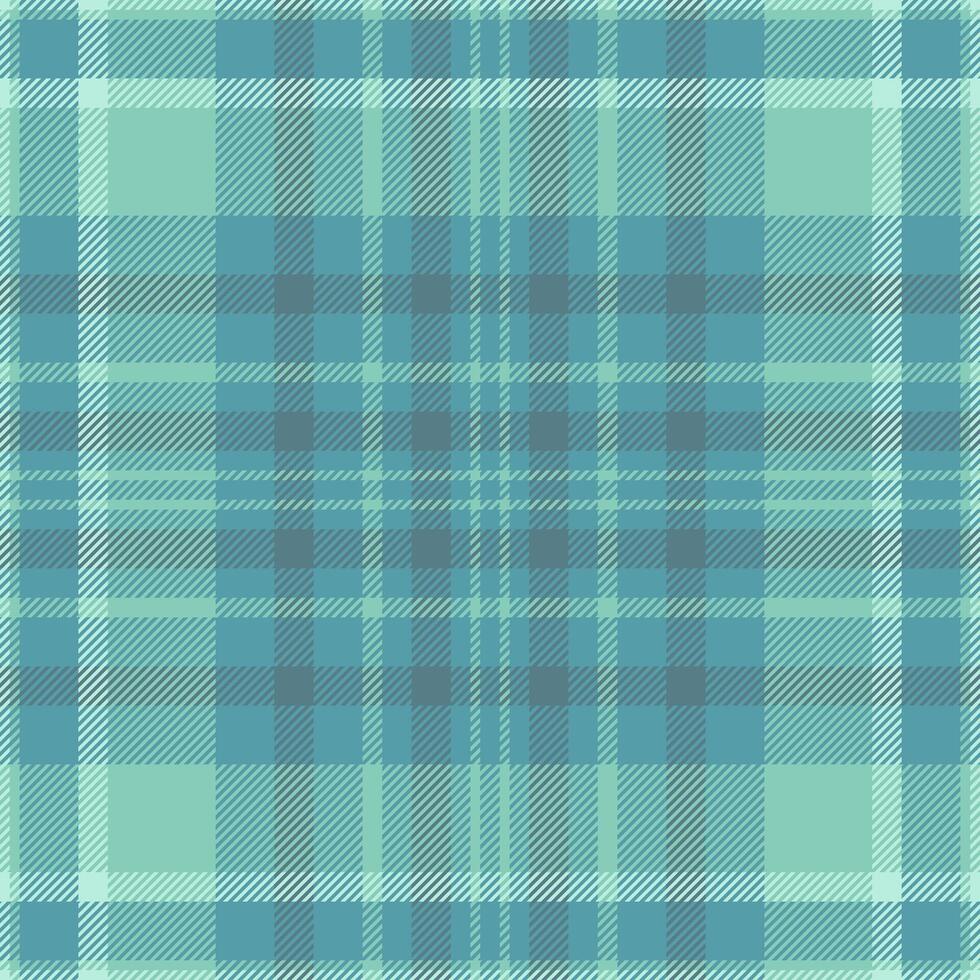 Suit fabric background textile, shirt plaid seamless check. Isolation texture tartan pattern in cyan and teal colors. vector