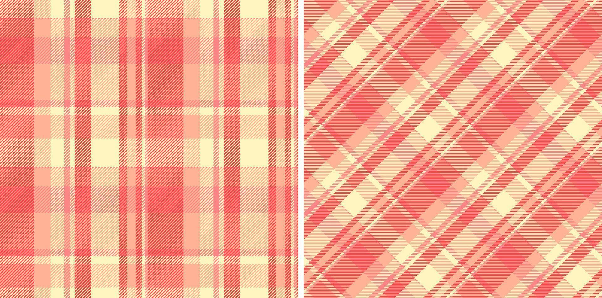 Tartan pattern plaid of texture textile check with a seamless background fabric. Set in sunset colors. Flannel shirt outfit ideas. vector