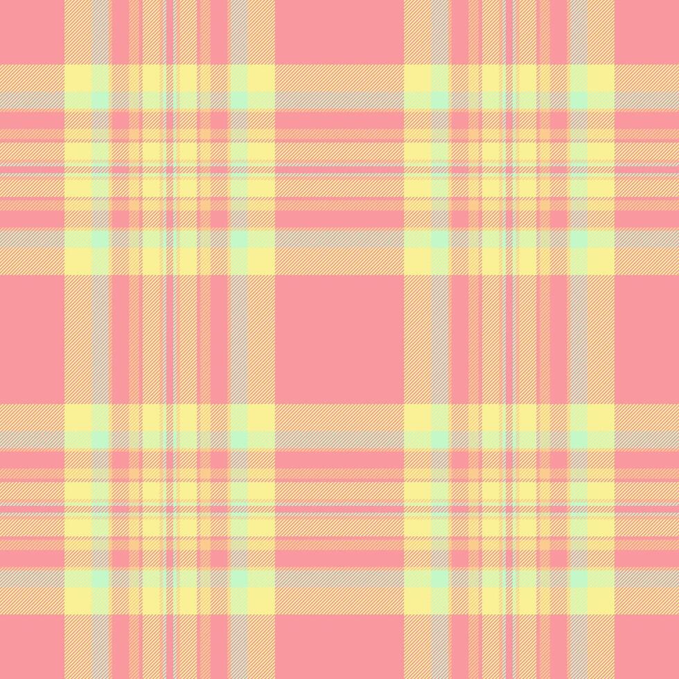 Give background textile check, strip plaid tartan texture. Tracery pattern fabric seamless in red and yellow colors. vector