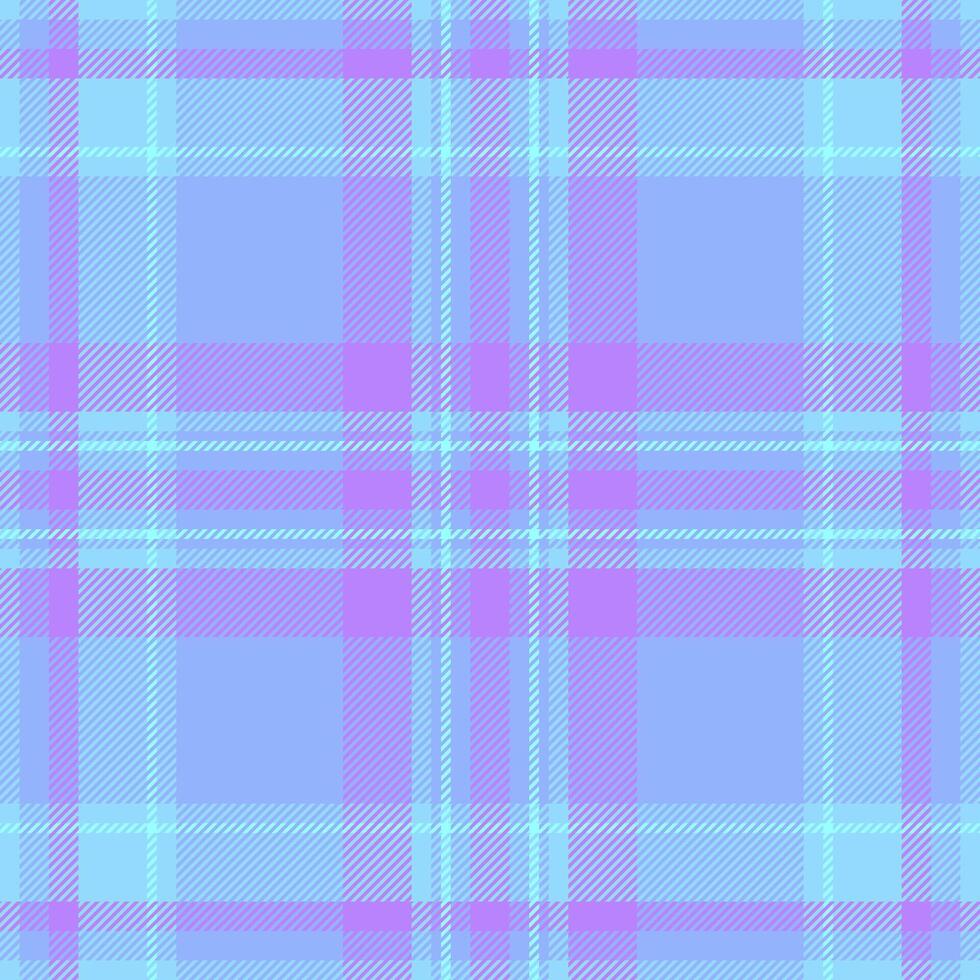 Cool check background plaid, installing seamless pattern texture. Kingdom tartan fabric textile in blue and cyan colors. vector
