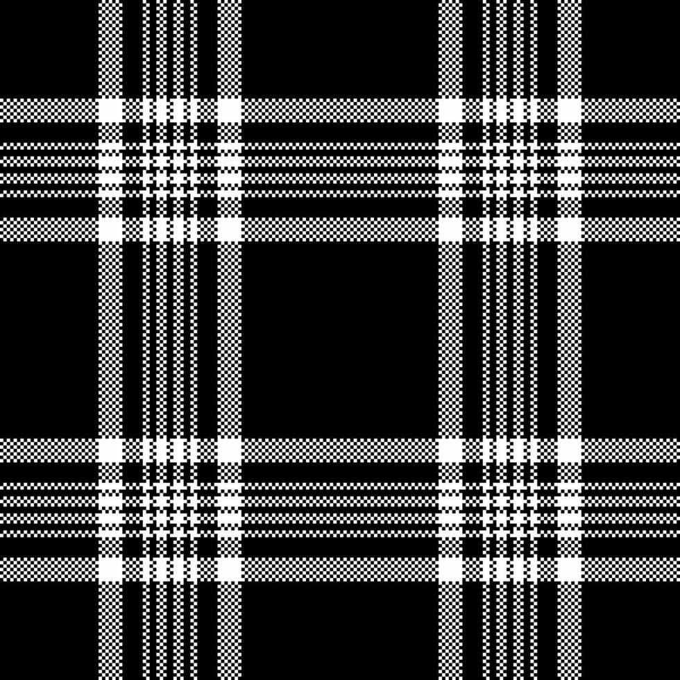 Glamor tartan check, awesome texture background fabric. Traditional seamless textile pattern plaid in black and white colors. vector