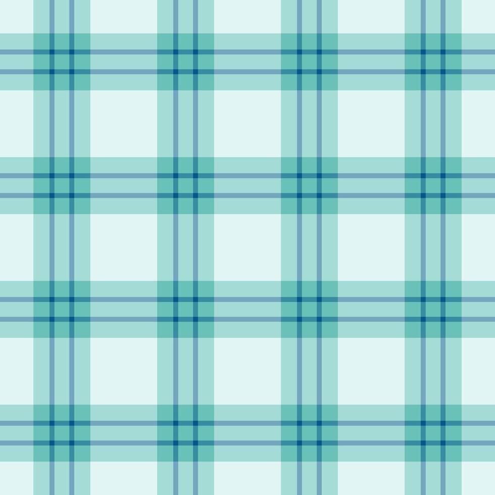 Multi tartan fabric plaid, complexity check background . Wedding seamless pattern textile texture in light and cyan colors. vector