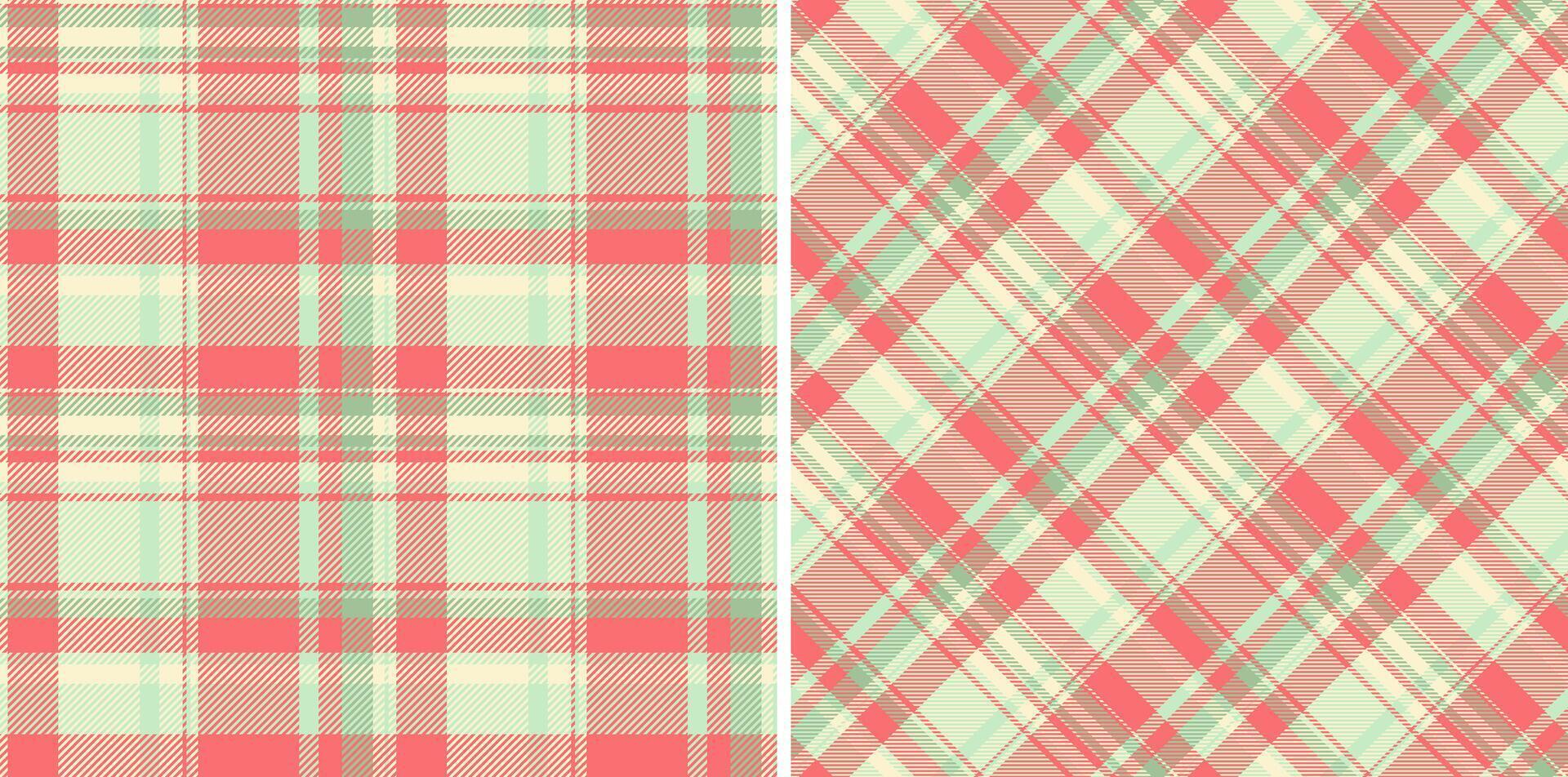 Plaid background pattern of tartan fabric with a seamless textile texture check. Set in christmas colors for windowpane print blouse, sheath dress, skinny pants. vector