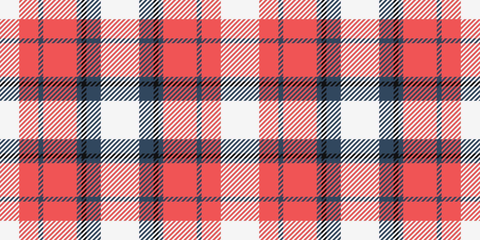 Comfortable tartan seamless, trousers texture plaid fabric. Factory background check pattern textile in red and white colors. vector