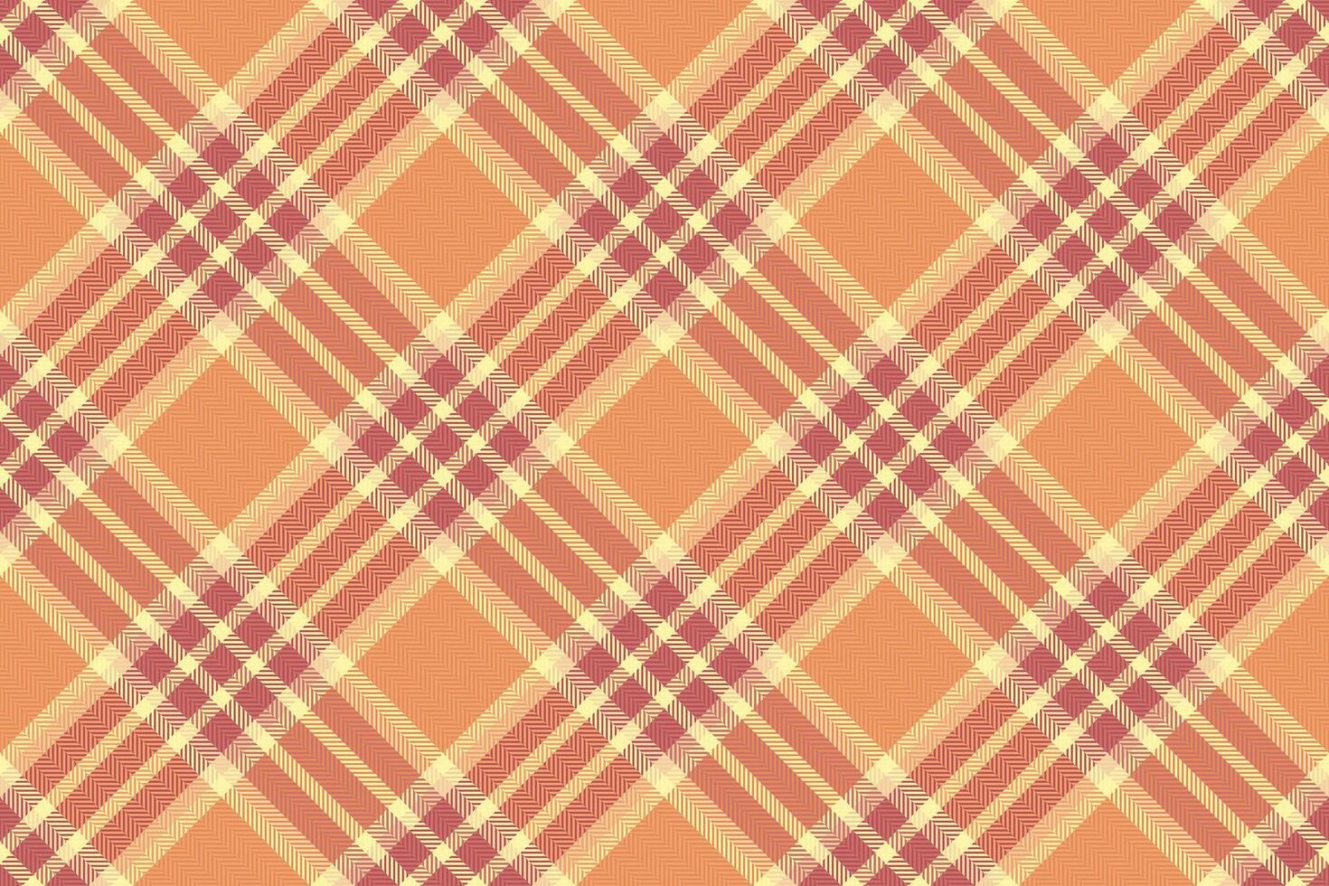 Craft textile tartan check, commerce plaid fabric. Mix pattern seamless texture background in orange and red colors. vector