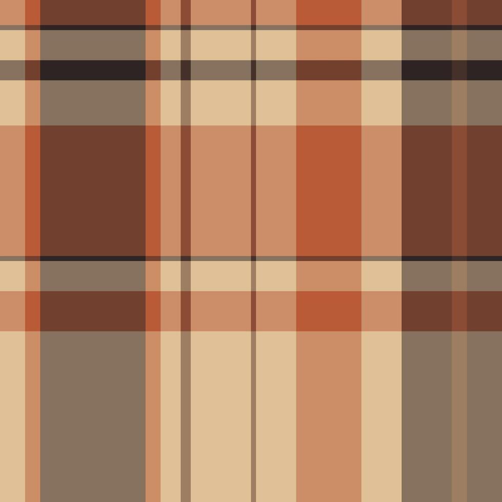 Proud fabric check seamless, creativity background plaid . Idea tartan texture textile pattern in orange and dark colors. vector