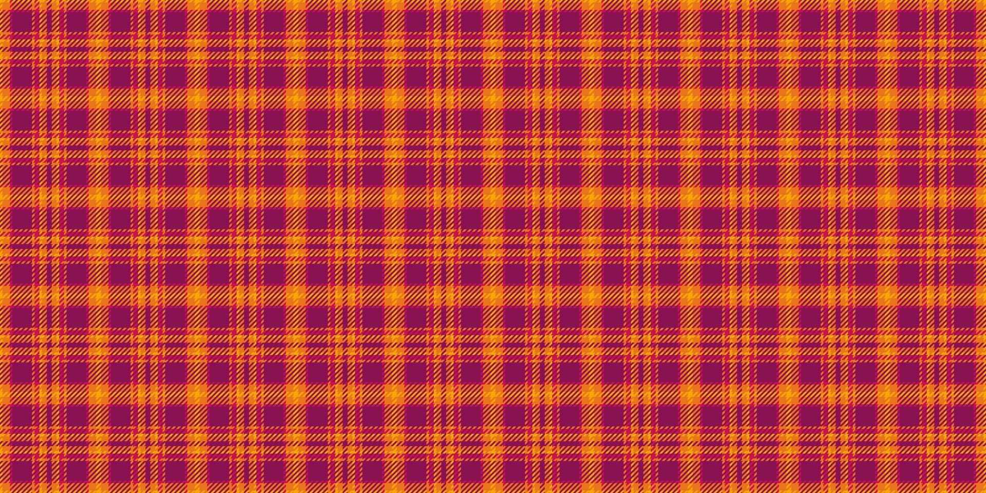 Native pattern texture check, stitched textile fabric seamless. Greeting card background tartan plaid in pink and orange colors. vector