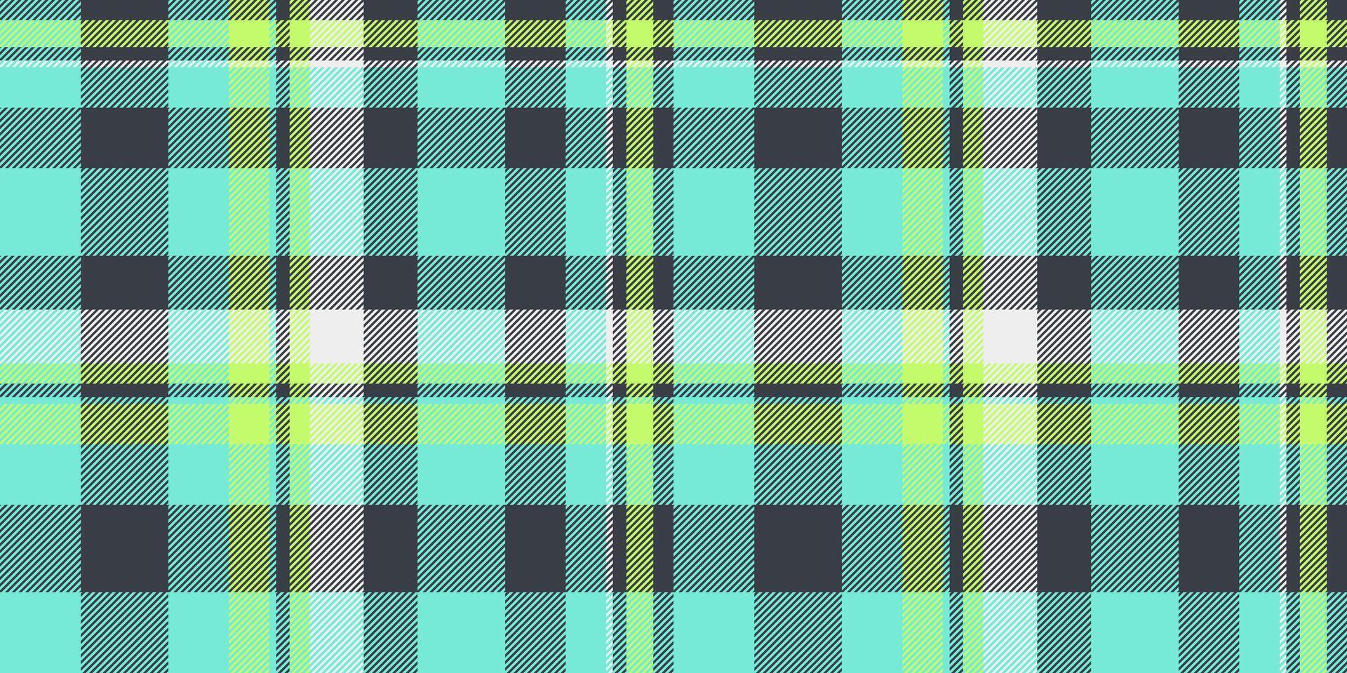 Down fabric plaid texture, editable background textile. Christmas check tartan seamless pattern in teal and dark colors. vector