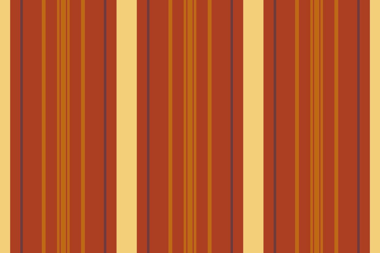 Fluffy lines textile fabric, contrast seamless stripe. Formal pattern background vertical texture in red and orange colors. vector