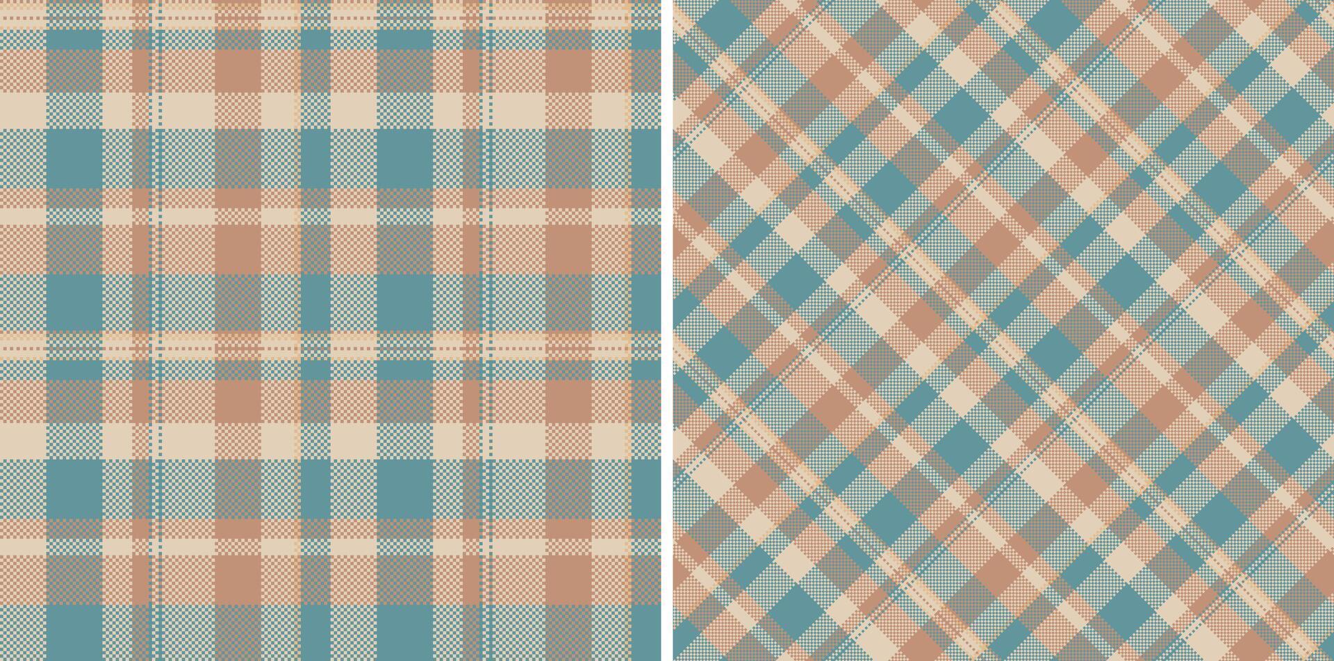 Fabric background textile of texture pattern plaid with a check tartan seamless. Set in earth colors. Scrapbook ideas for creative projects. vector