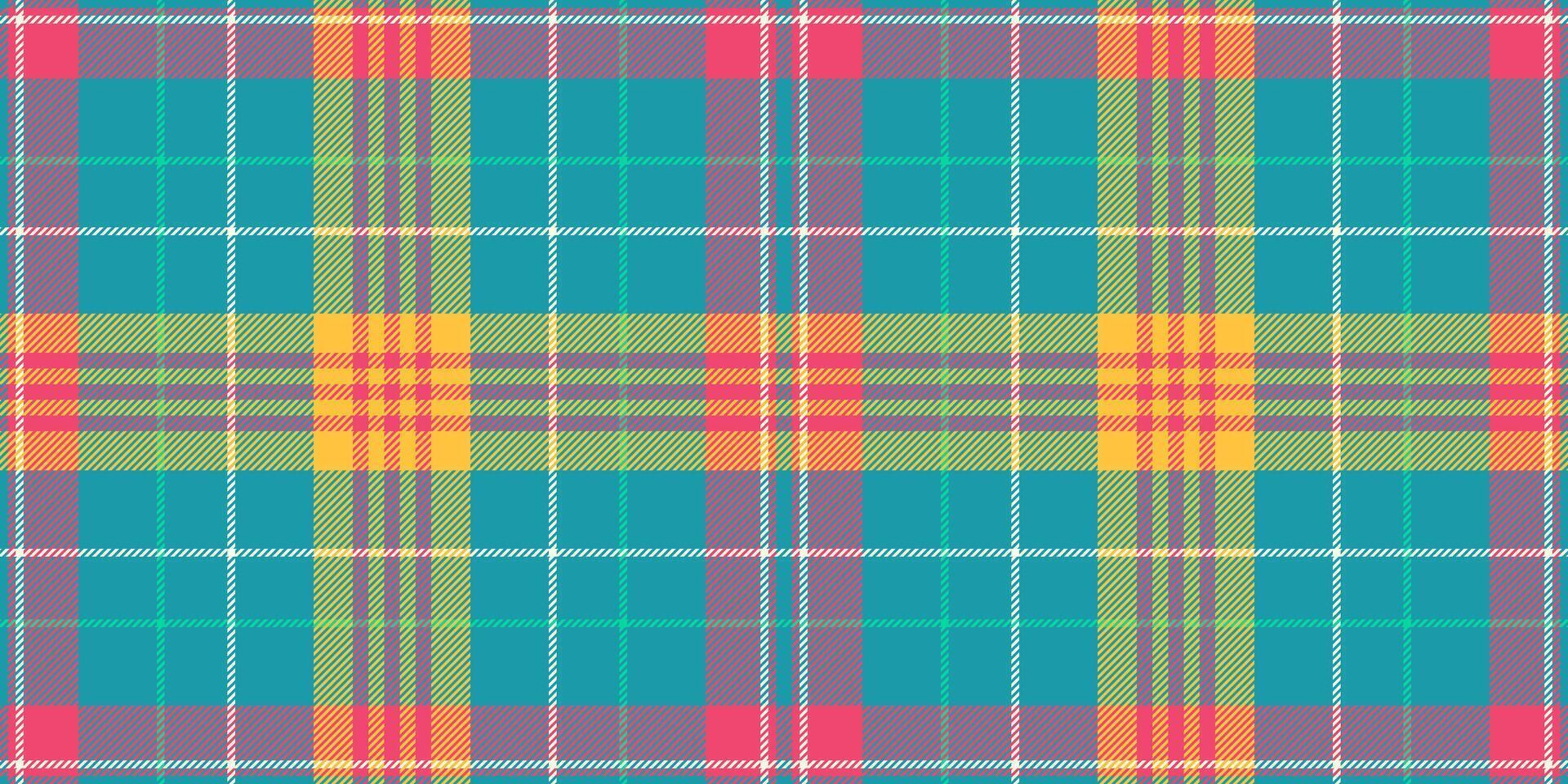 Customized textile background pattern, season texture tartan. Loft check seamless plaid fabric in cyan and red colors. vector