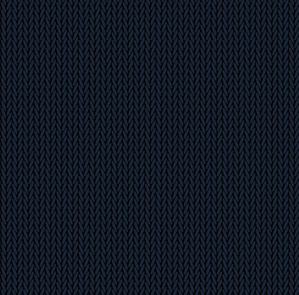 Knit texture dark blue color. seamless pattern fabric. Knitting background flat design. vector