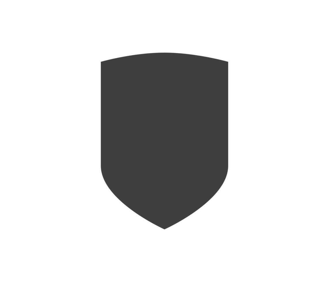 Shield black and white logo. Guarantee, insignia and guard symbol. Security icon vector