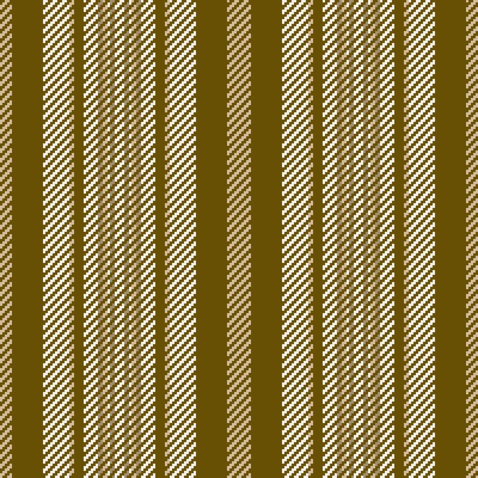 Outfit background texture lines, sixties seamless textile. Bed fabric stripe pattern vertical in yellow and linen colors. vector