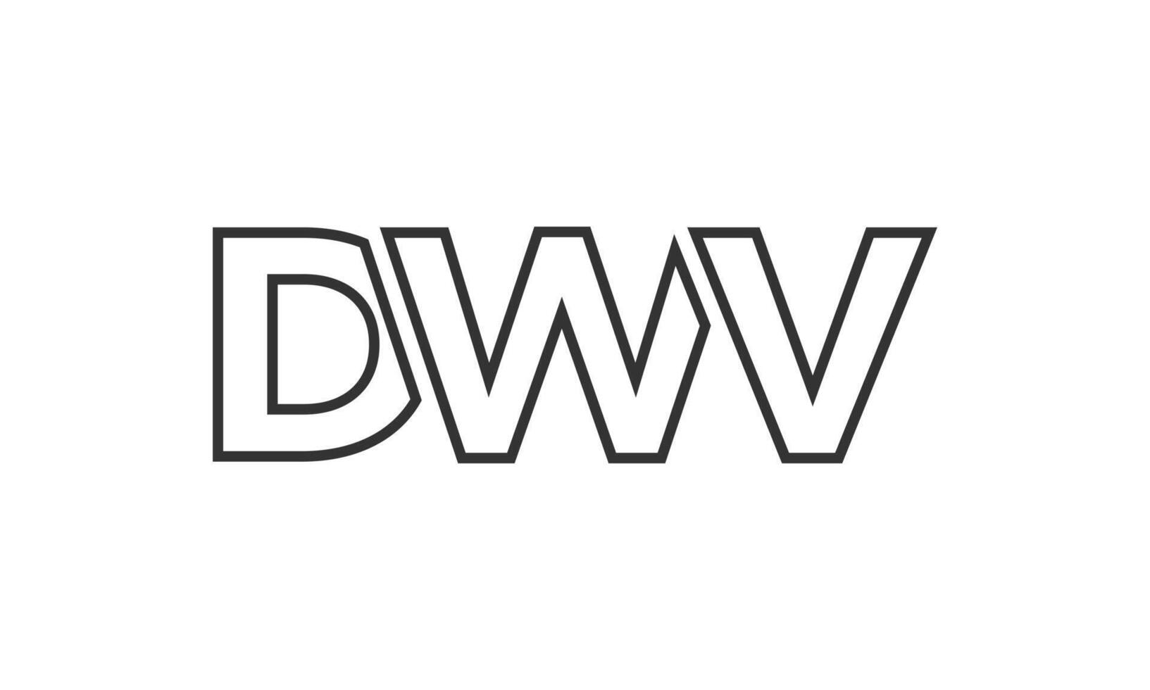 DWV logo design template with strong and modern bold text. Initial based logotype featuring simple and minimal typography. Trendy company identity. vector